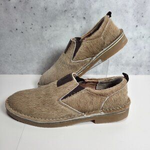 Uwezo Slip-On Cowhide Loafers Mens 9.5 With Rubber Sole Beige New Without Box